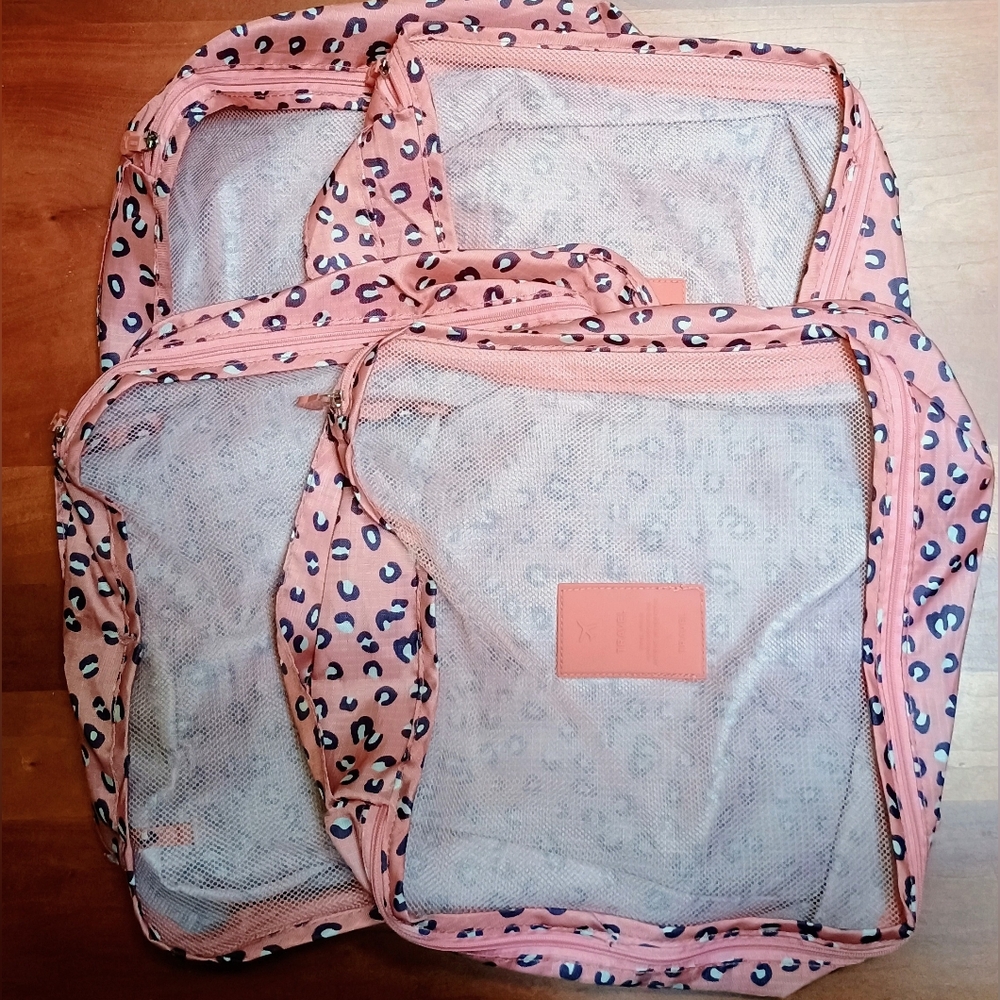 Pink Leopard Print Travel Cubes Organizer Set 22 Piece - Picture 7 of 7